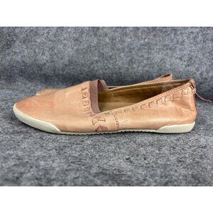 Frye Shoes Womens 8.5 Slip On Leather Flats Pink Whipstitch Bow DBM0410289-DSR